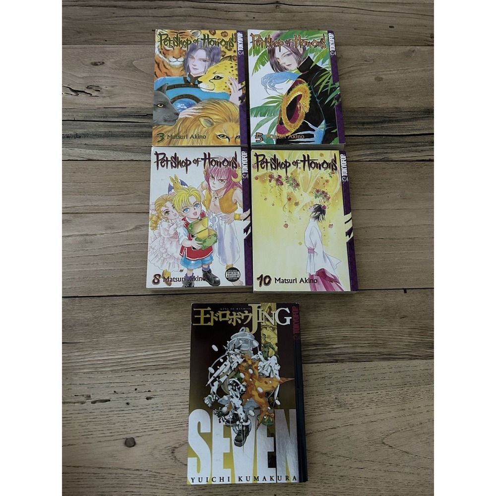 Pet Shop Of Horrors Volumes 3,5,8,10‎ Manga English & Jingle: King Of Bandits